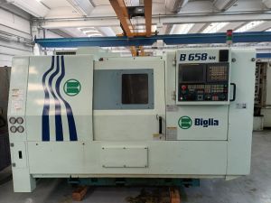 Tour CNC BIGLIA B658 SM / AXE C / OUTILS TOURNANTS / BI BROCHE