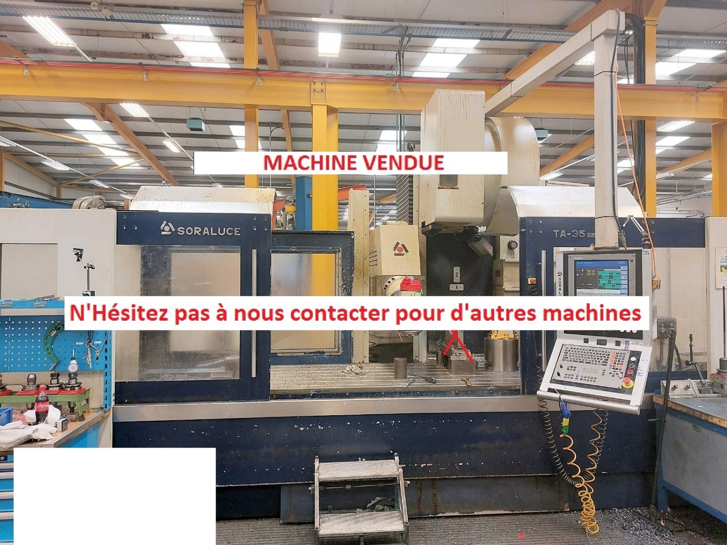 Fraiseuse CNC SORALUCE TA-35A - Tête index 2,5° - Table rotative 4ème axe - Axe A 0.001°