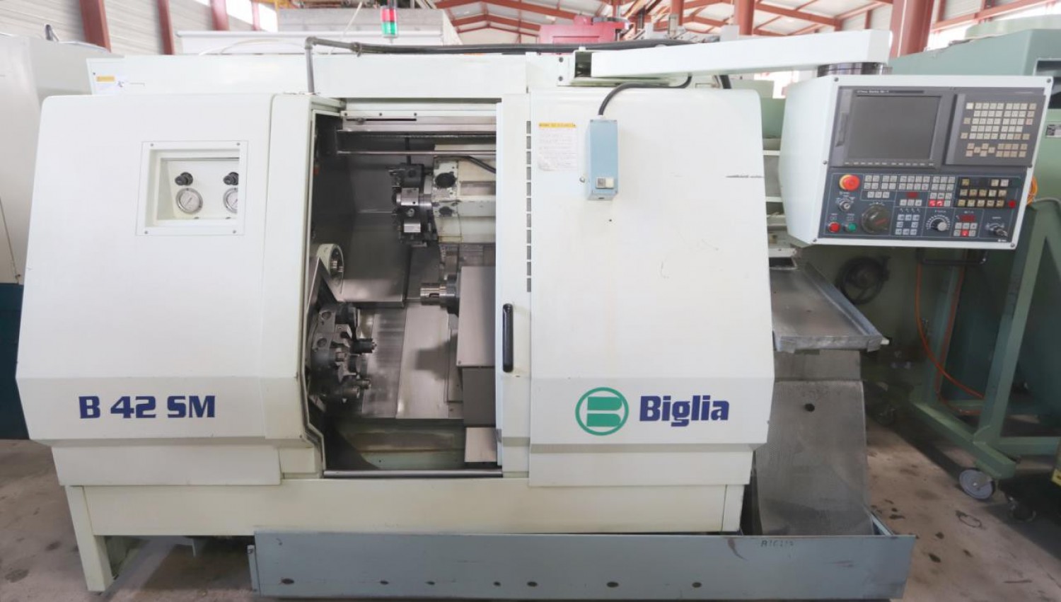 Tour CNC BIGLIA B 42 SM - Axe C / Axe Y / bi tourelle / outils tournants / bi broche / Embarreur BOS